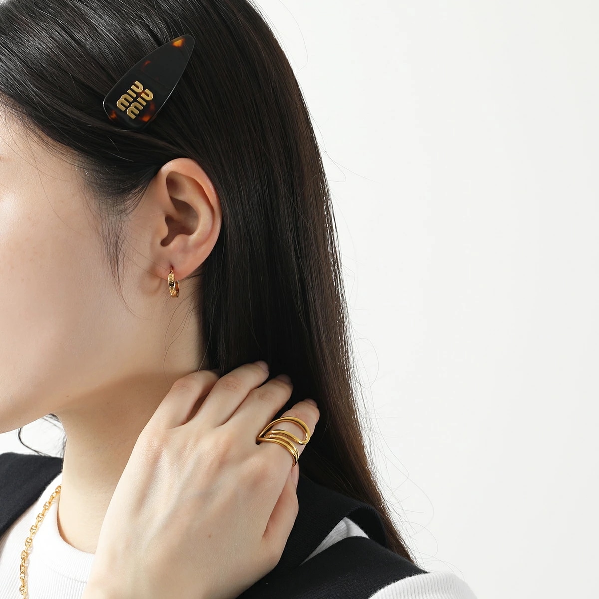 MIUMIU ミュウミュウ フープピアス 5IO102 2F6T レディース 3点セット ロゴ アクセサリー エナメルメタル カラー4色