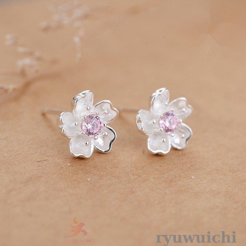 ピアス レディース お花 桜 さくら ピンクダイヤ シルバー925 プラチナ仕上げ 春 妻 女性 ホワイトデーお返し プレゼント