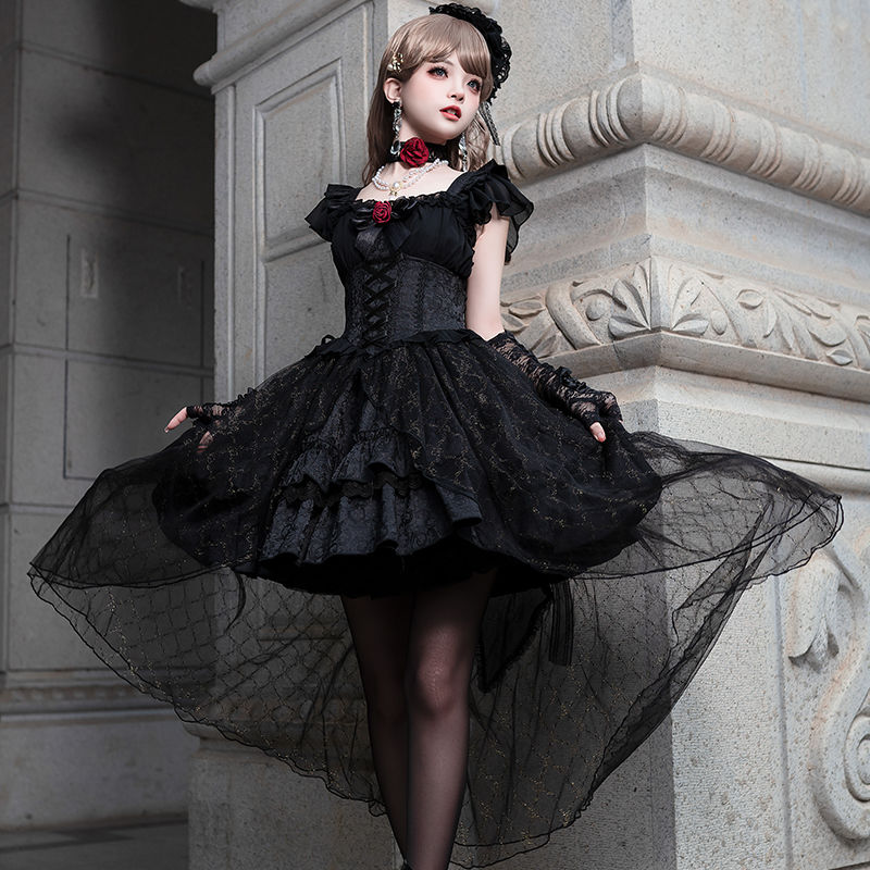 ダークローズjskロリータエレガントロリータドレスサスペンダードレス