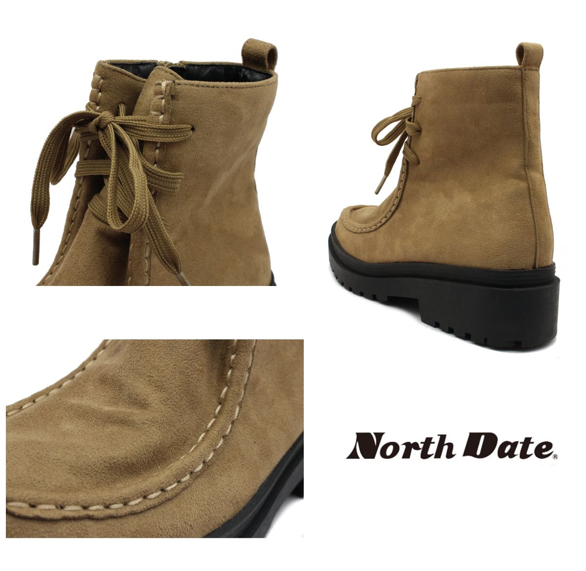 ノースデイト NORTH DATE レディース スパイク スノーブーツ 7204 防寒 防滑 撥水 サイドファスナー付 ショートブーツ 紐靴 ダテハキ 北海道 ノースデイト NORTH DATE レディース スパイク スノーブーツ 7204 防寒 防滑 撥水 サイドファスナー付 ショートブーツ 紐靴 ダテハキ 北海道