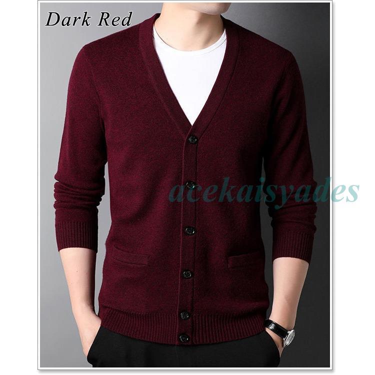 カーディガン メンズ ウール100%ニットカーディガン 春 秋 冬 厚手 大きいサイズ 40代 50代