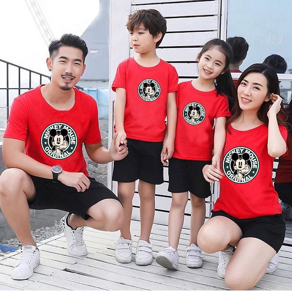 親子ペア ミッキー Tシャツセット　GAP 家族コーデ ファミリーリンクコーデができる＊ミッキーマウスセットアップ