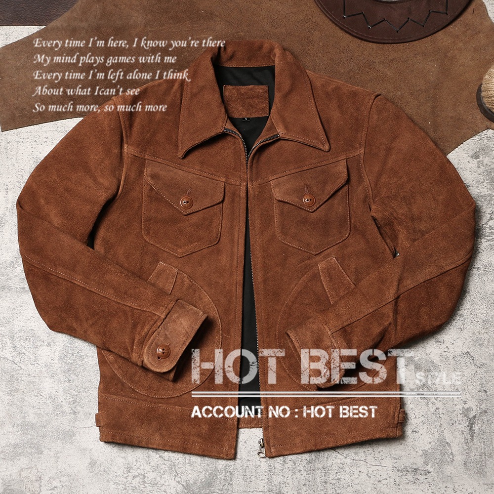 1.0mm カウスエード 復刻40s アビエイタースタイル レザージャケット ギフト メンズ 革ジャン 牛革 1.0mm カウスエード 復刻40s アビエイタースタイル レザージャケット ギフト メンズ 革ジャン 牛革