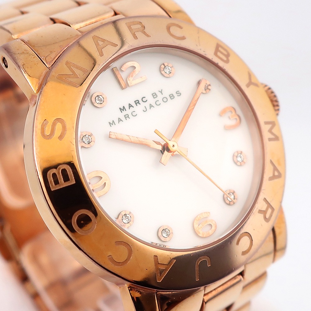 MBM3077 腕時計 ステンレススチール ゴールド クオーツ レディース 白文字盤 中古品