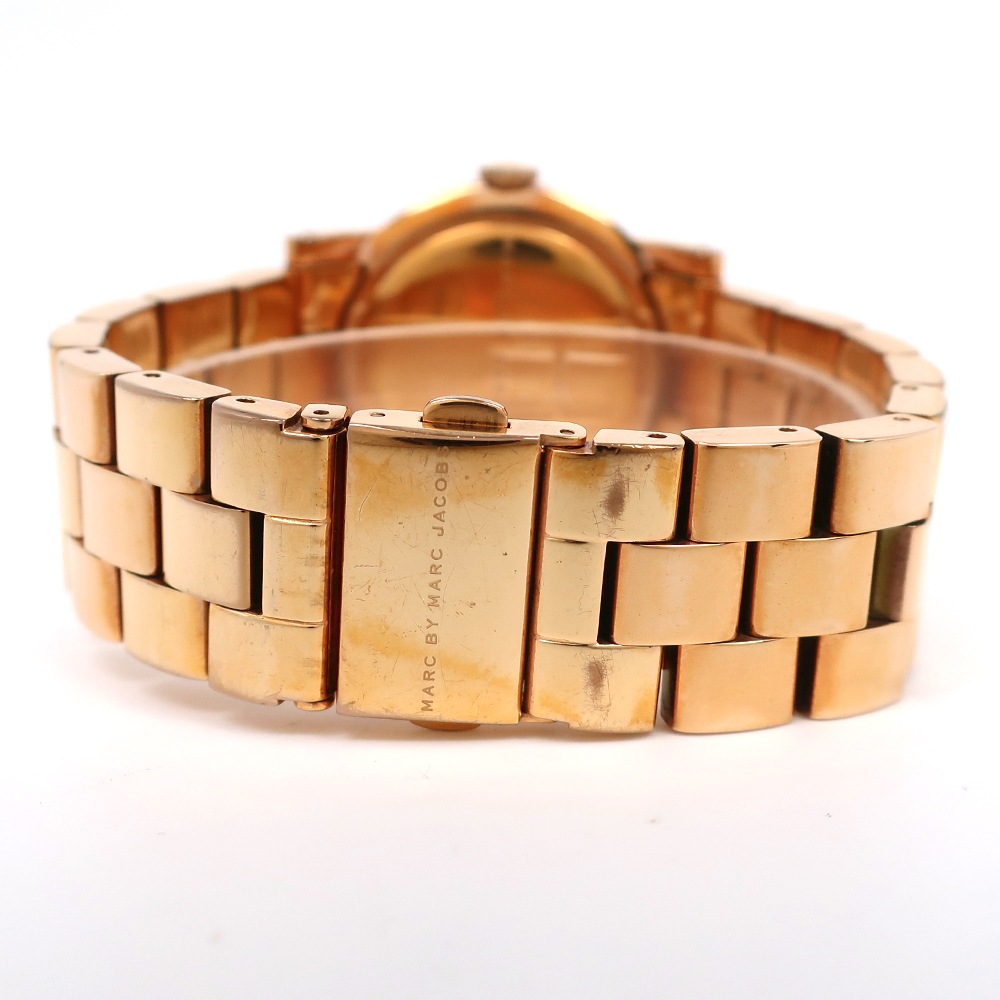 MBM3077 腕時計 ステンレススチール ゴールド クオーツ レディース 白文字盤 中古品