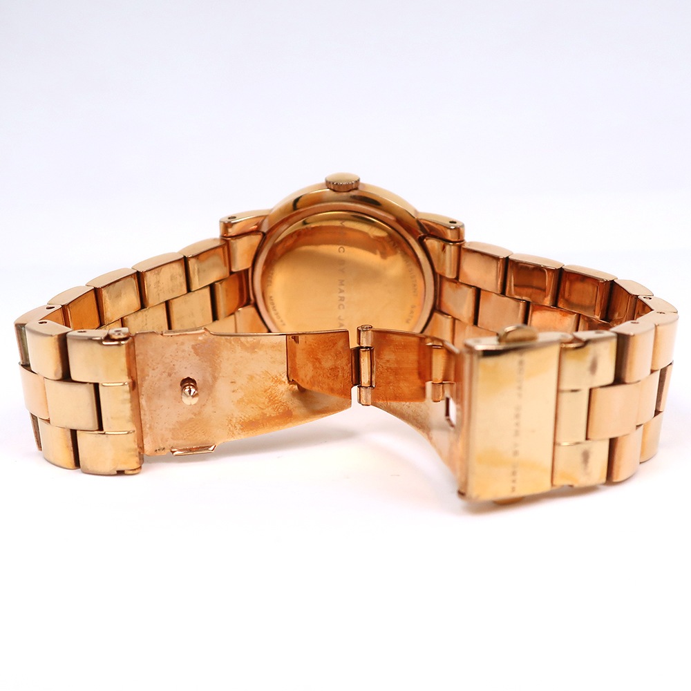 MBM3077 腕時計 ステンレススチール ゴールド クオーツ レディース 白文字盤 中古品