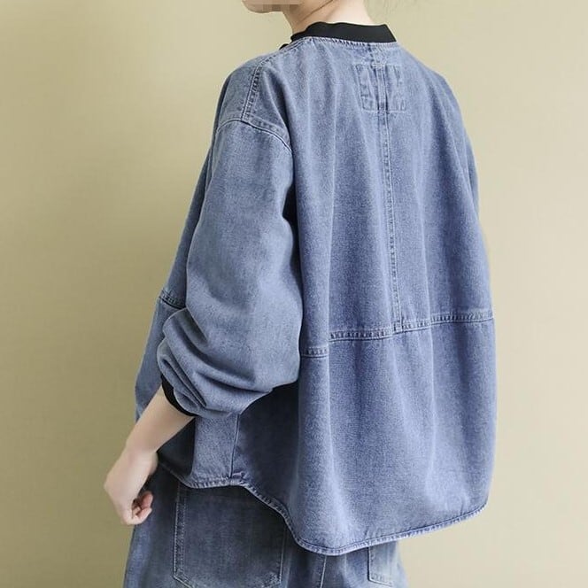 レディース ジャケット 上着 羽織り ジージャン ノーカラー 襟なし デニムジャケット ジップアップ デニム インスタ映え 高見え 可愛い かわいい 韓国 かっこいい カジュアル 大人 上品 lout レディース ジャケット 上着 羽織り ジージャン ノーカラー 襟なし デニムジャケット ジップアップ デニム インスタ映え 高見え 可愛い かわいい 韓国 かっこいい カジュアル 大人 上品 lout