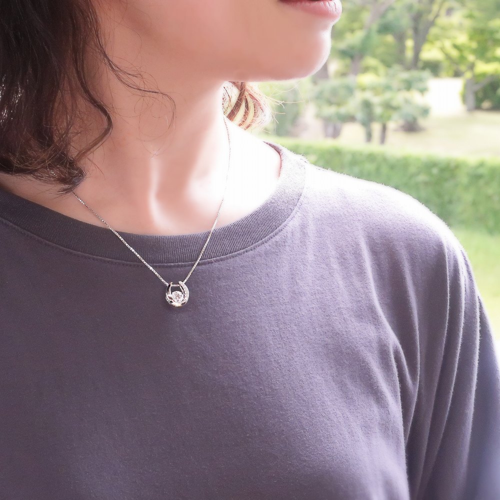 ネックレス レディース シルバー925 揺れる 大粒 1ct 贅沢屋 ZCDP-DP69-103