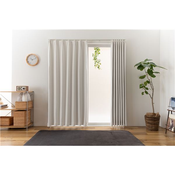 遮光カーテン 幅200cm×丈215cm 1枚 ホワイト 洗える 日本製 タッセル付き 1級 遮光 カーテン 遮熱 保温 形状記憶 ブランシュ