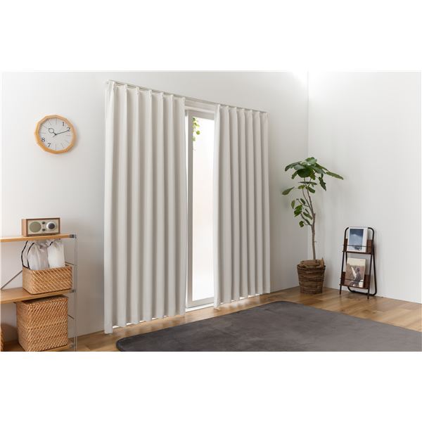 遮光カーテン 幅200cm×丈215cm 1枚 ホワイト 洗える 日本製 タッセル付き 1級 遮光 カーテン 遮熱 保温 形状記憶 ブランシュ