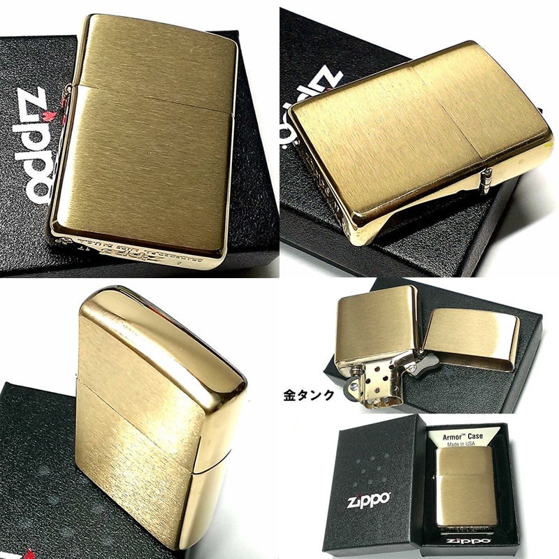 ZIPPO ライター ギフトセット ゴールドサテン ブラス シンプル