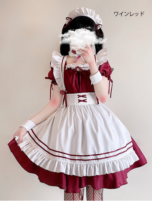 メイド服 ロング コスプレ衣装 半袖 エプロン 膝丈 クラシカル ロイヤルメイド レディース 大人用