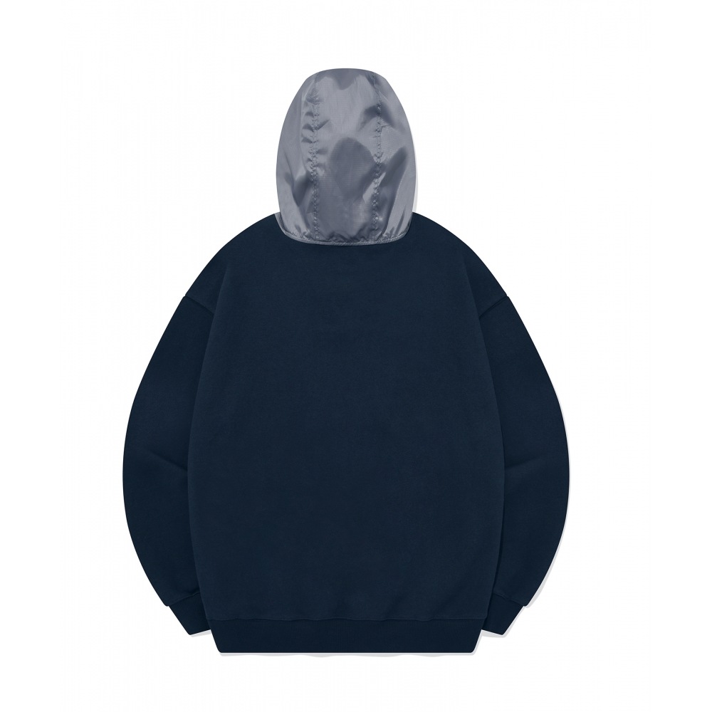 YALE 【ONEMILE WEAR】ファブリックミックスハーフジップアップパーカー ネイビー YALE 【ONEMILE WEAR】ファブリックミックスハーフジップアップパーカー ネイビー