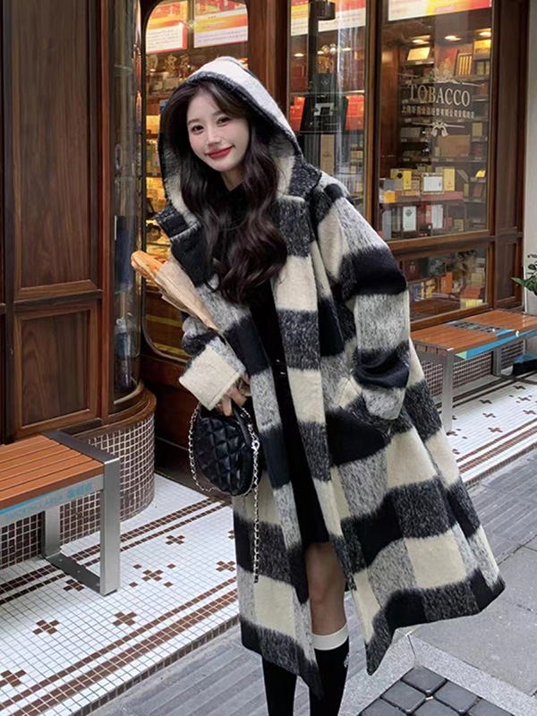axes femme チェック柄ケープコート axes femmeクラシックケープコート
