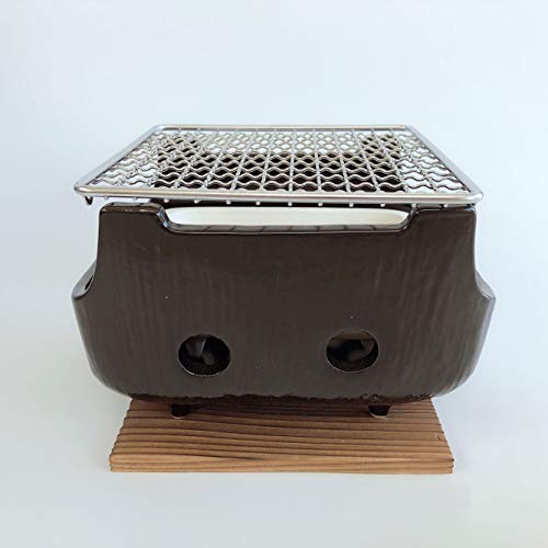 萬古焼 角型串焼 黒(小)七輪 焼肉コンロ バーベキュー 萬古焼 角型串焼 黒(小)七輪 焼肉コンロ バーベキュー