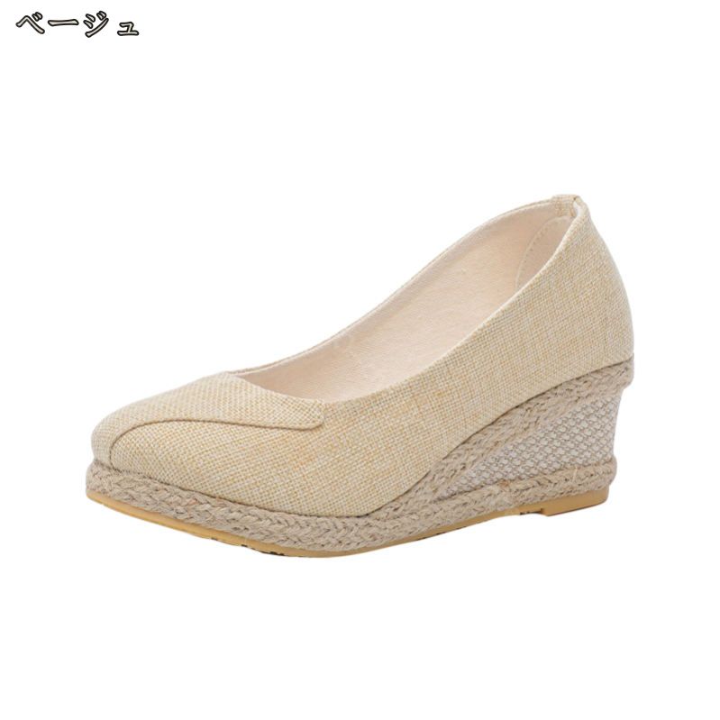 777円OFFクーポン 綿麻製 パンプス レディース ドレスシューズ 柔らかい 無地 痛くない 歩きやすい ラウンドトゥ 通気 美脚 ローヒール ぺたんこ かわいい ママ 低反発 大きいサイズ ナース
