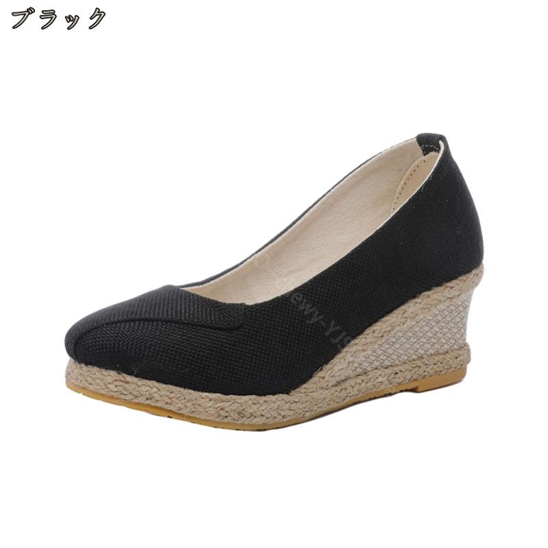 777円OFFクーポン 綿麻製 パンプス レディース ドレスシューズ 柔らかい 無地 痛くない 歩きやすい ラウンドトゥ 通気 美脚 ローヒール ぺたんこ かわいい ママ 低反発 大きいサイズ ナース