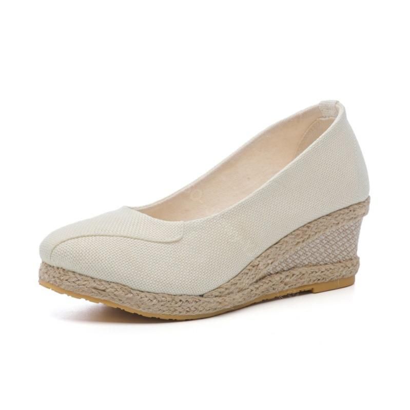 777円OFFクーポン 綿麻製 パンプス レディース ドレスシューズ 柔らかい 無地 痛くない 歩きやすい ラウンドトゥ 通気 美脚 ローヒール ぺたんこ かわいい ママ 低反発 大きいサイズ ナース