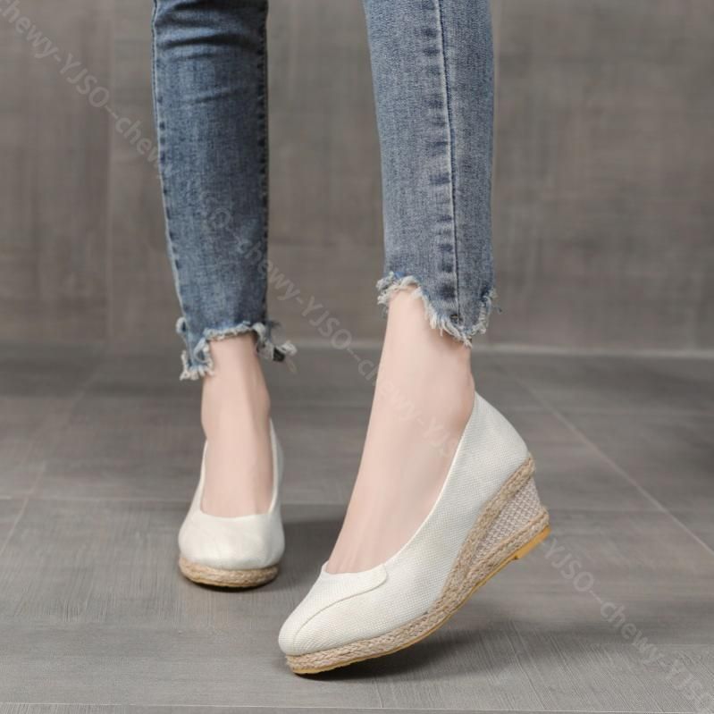 777円OFFクーポン 綿麻製 パンプス レディース ドレスシューズ 柔らかい 無地 痛くない 歩きやすい ラウンドトゥ 通気 美脚 ローヒール ぺたんこ かわいい ママ 低反発 大きいサイズ ナース