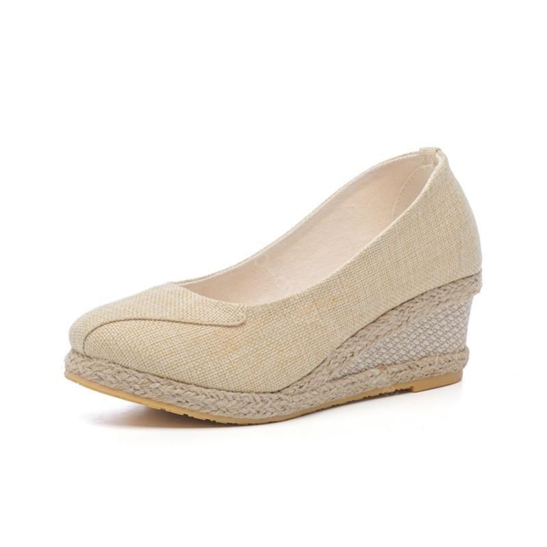 777円OFFクーポン 綿麻製 パンプス レディース ドレスシューズ 柔らかい 無地 痛くない 歩きやすい ラウンドトゥ 通気 美脚 ローヒール ぺたんこ かわいい ママ 低反発 大きいサイズ ナース