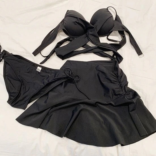 ビキニ3点セット スカートビキニ 水着 レディース スイムウエア ヒモビキニ 三角ビキニ
