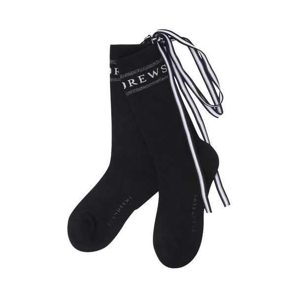 (St Andrews) レディースカラーマッチングストラップロゴミッドカーフソックス