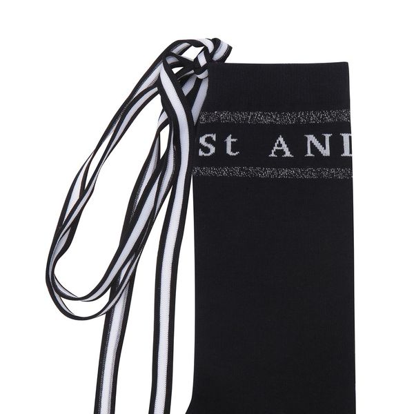 (St Andrews) レディースカラーマッチングストラップロゴミッドカーフソックス