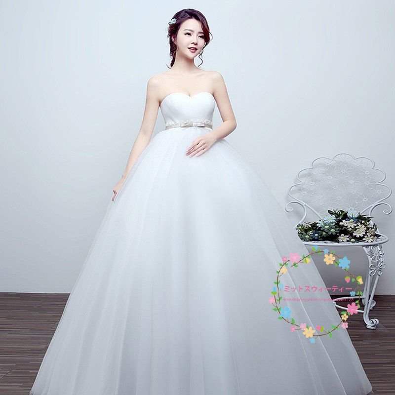 ウェディングドレス エンパイア マタニティ 安い 結婚式 白 花嫁 ウエディング ブライダル ロング