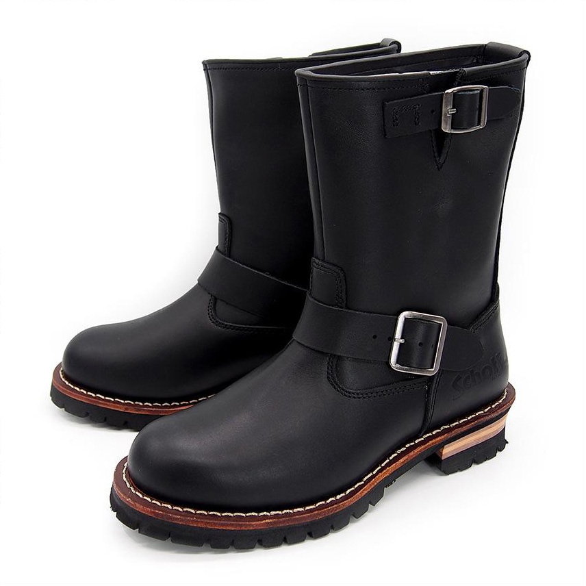 Schott NYC ENGINEER BOOTS BLACK メンズ レザー エンジニアブーツ