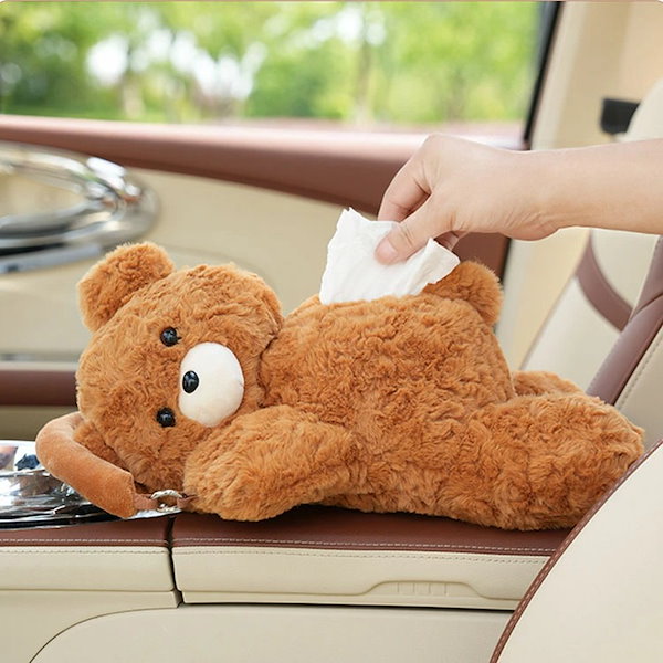 Qoo10] 再販未定ティッシュケース クマ 車 収納