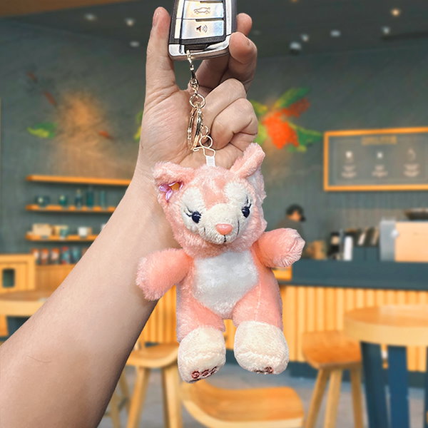 Qoo10] かわいいピンクのキツネのぬいぐるみキーホ