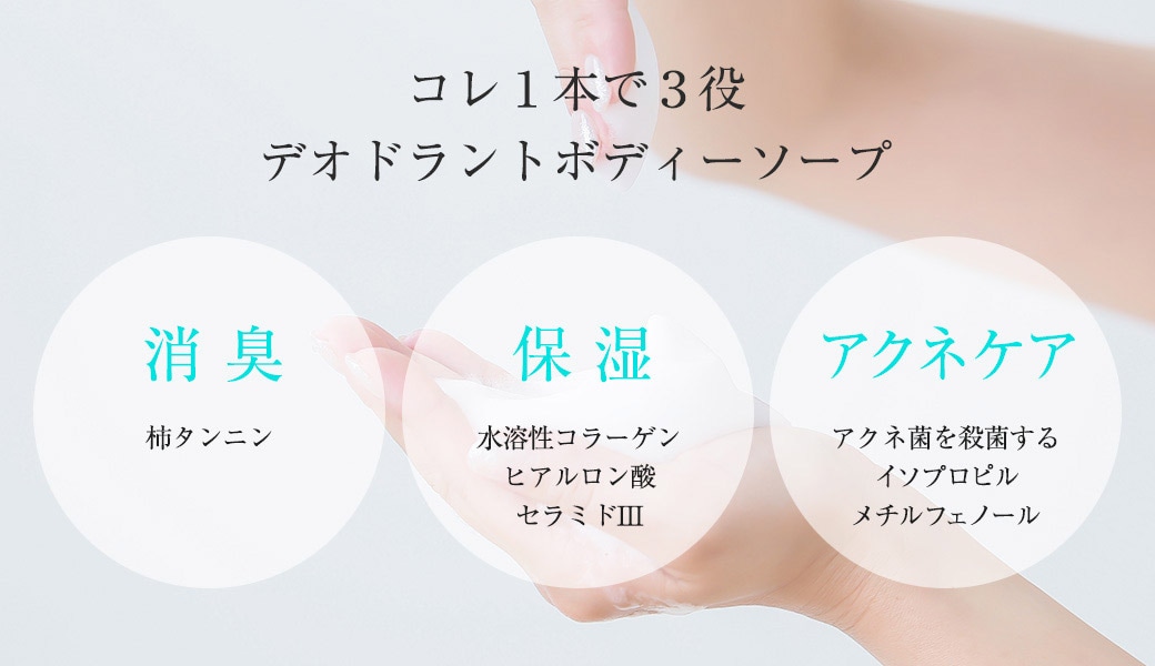 医薬部外品 dot. 柿 デオドラント ボディーソープ ２本セット (bodysoap) ワキガ 加齢臭 石鹸 汗臭 足臭 わきが対策 カキタンニン 柿タンニン メンズ レディース ユニセックス