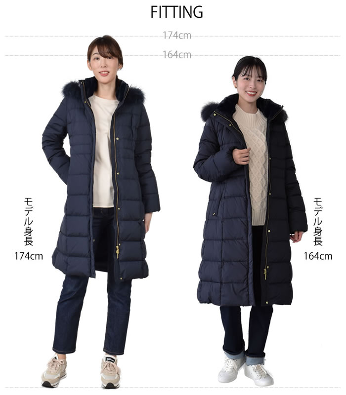 ダウンコート レディース セミロング Merfirge ダウン90% フォックス ファー フード付き【着丈約100CM】 (D3415) ダウンコート レディース セミロング Merfirge ダウン90% フォックス ファー フード付き【着丈約100CM】 (D3415)