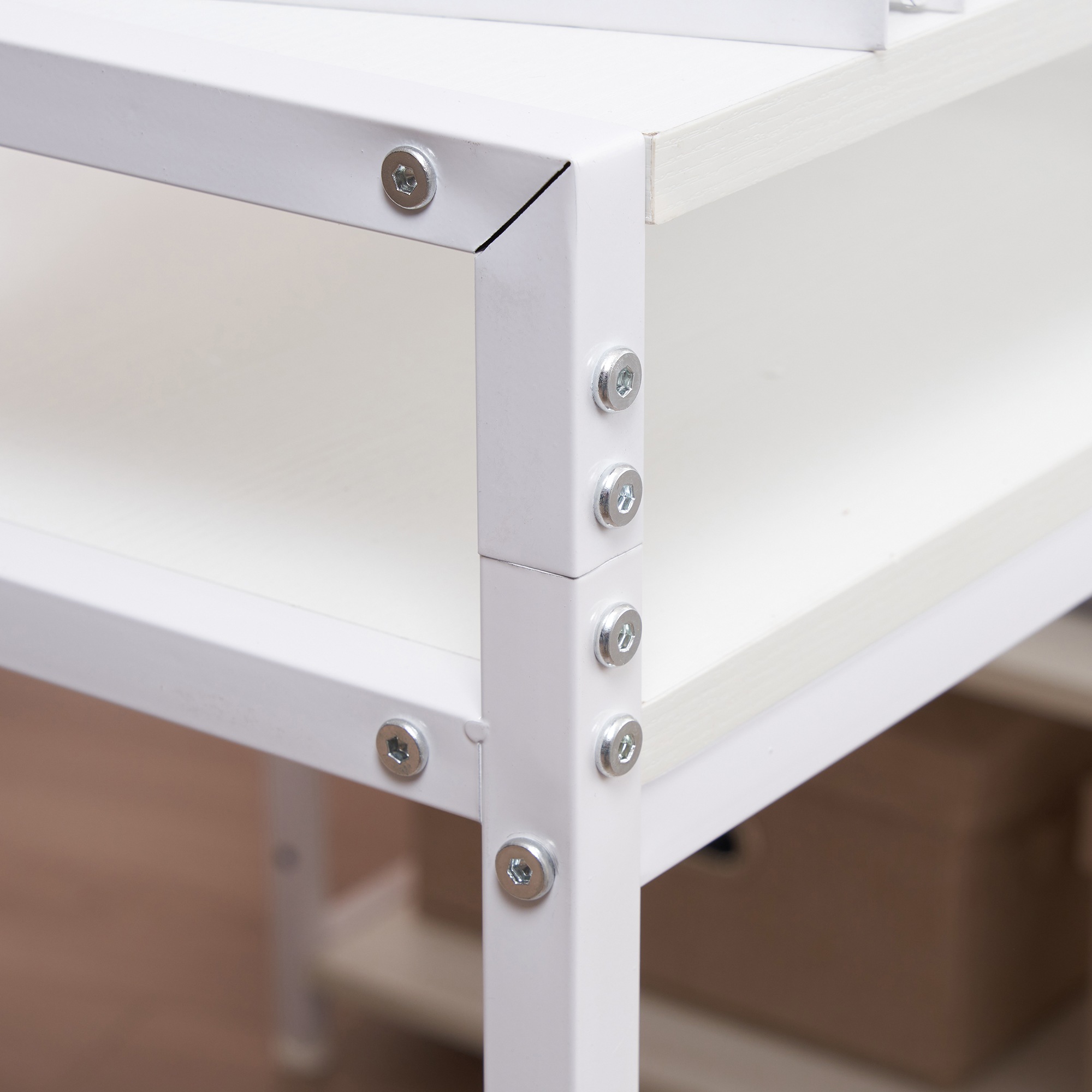 【国内発送,送料無料】【人気商品改良タイプ】【ホワイト】パソコンデスク L字 120cm 3段ラック付 ハイデスク付き デスク木製 ミシン台 書斎机 勉強机 【国内発送,送料無料】【人気商品改良タイプ】【ホワイト】パソコンデスク L字 120cm 3段ラック付 ハイデスク付き デスク木製 ミシン台 書斎机 勉強机