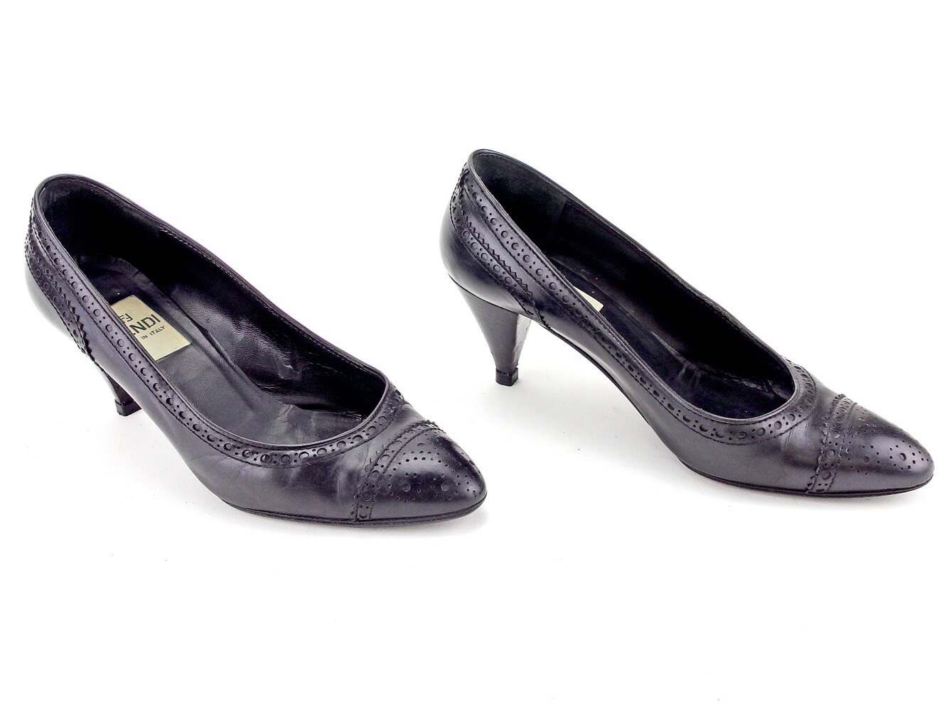 パンプス シューズ 靴 パンチング 35ハーフ ブラック 中古 パンプス シューズ 靴 パンチング 35ハーフ ブラック 中古