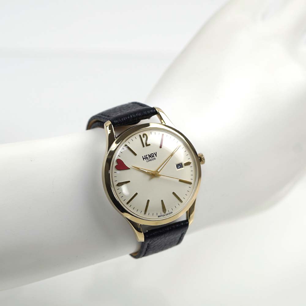 [アウトレット箱] ヘンリーロンドン 腕時計 レディース ユニセックス 日付カレンダー ハート HENRY LONDON HL39-S-0418