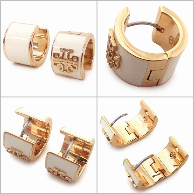 TORY BURCH トリバーチ アウトレット アクセサリー ゴールド ロゴ フープピアス ピアス 149325 700 TORY BURCH トリバーチ アウトレット アクセサリー ゴールド ロゴ フープピアス ピアス 149325 700
