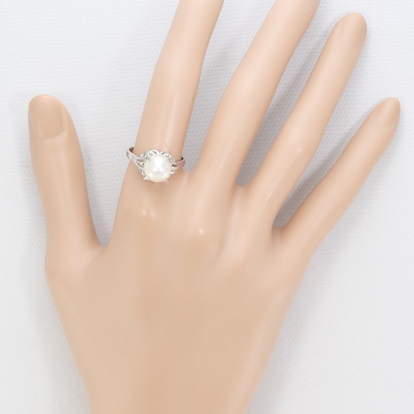 PT900 プラチナ リング 指輪 13.5号 パール(真珠) 約8.5mm ジュエリー 中古 PT900 プラチナ リング 指輪 13.5号 パール(真珠) 約8.5mm ジュエリー 中古