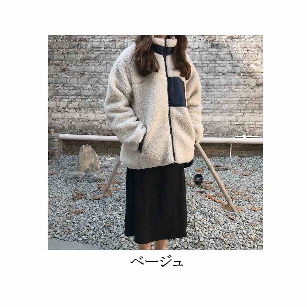 ブルゾン レディース ボアフリースジャケット パーカー スタジャン 冬 赤 ゴルフ ジャンパー コーデ マウンテン アウター 中綿 かっこいい 秋 防寒 ビジネス ジャケット ウェア 人気 大きいサイ