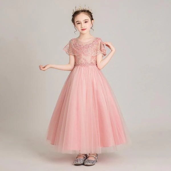 発表会ドレス子ドレスピアノワンピース結婚式キッズドレスコンクールフォーマルロングフラワーガールショット春夏七五三