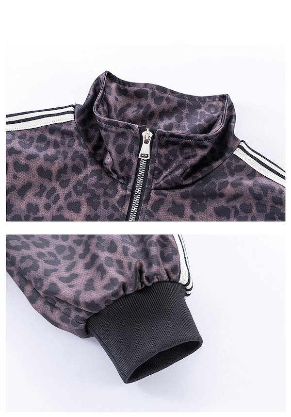 Qoo10] 黒系 ヒョウ柄 トレーナーセット スポー