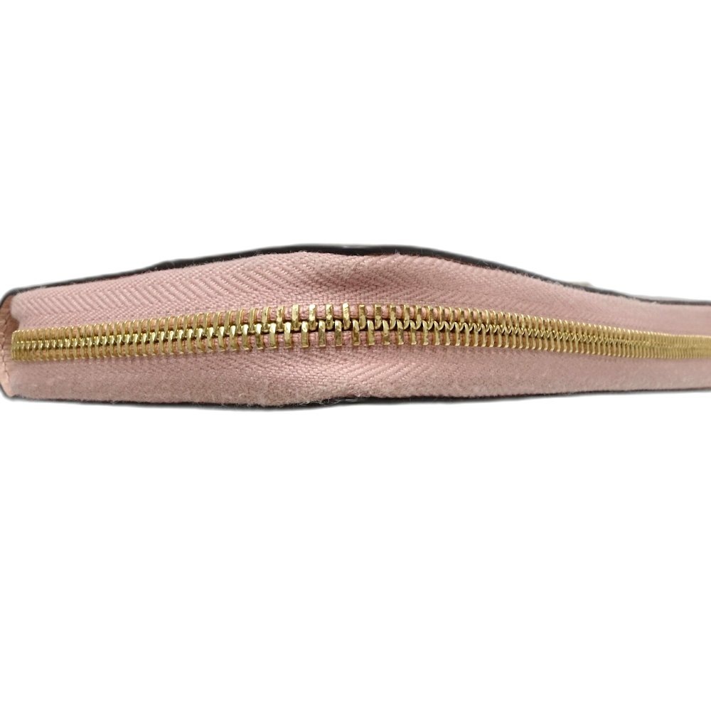 ダブルGジップアラウンド ロングウォレット 456117 長財布 GGスプリームキャンバス ダスティピンク ベージュ/181554【中古】