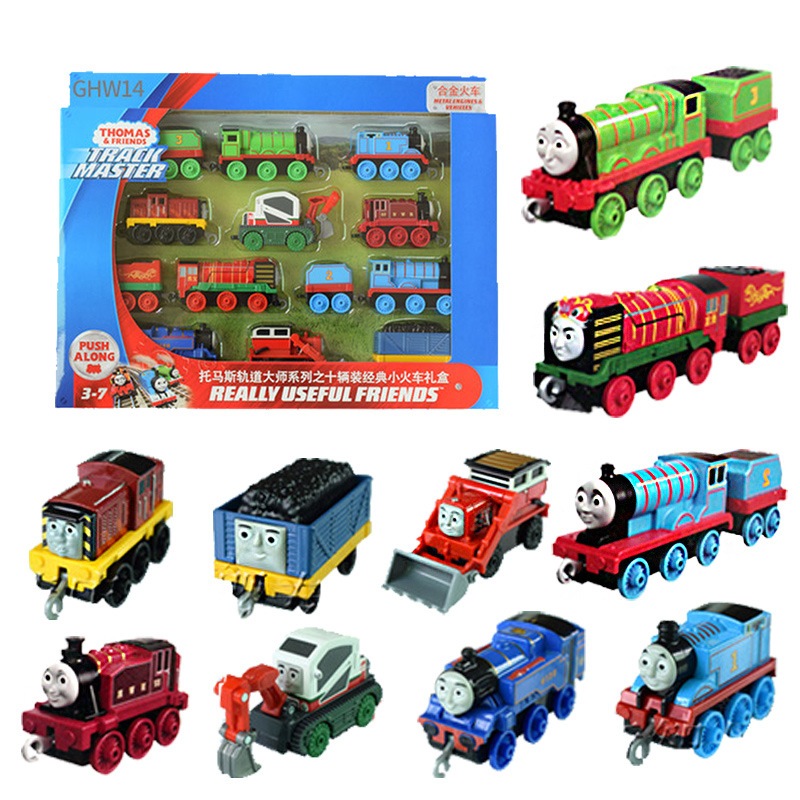 トーマス合金の小さな列車10台の秘蔵ギフトボックスセット男の子おもちゃレールマスター
