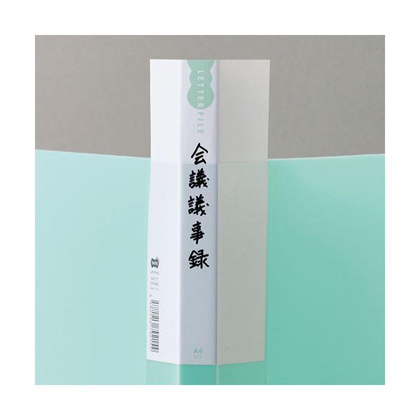 （まとめ） TANOSEEレターファイル（リサイクルPP） A4タテ 120枚収容 背幅18mm ミントグリーン 1セット（10冊） [x3セット]