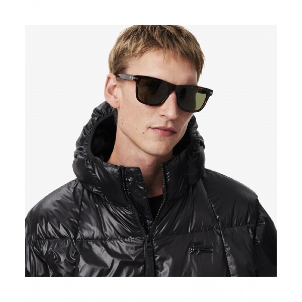 LACOSTE メンズ光沢ダウンパファー [ブラック]