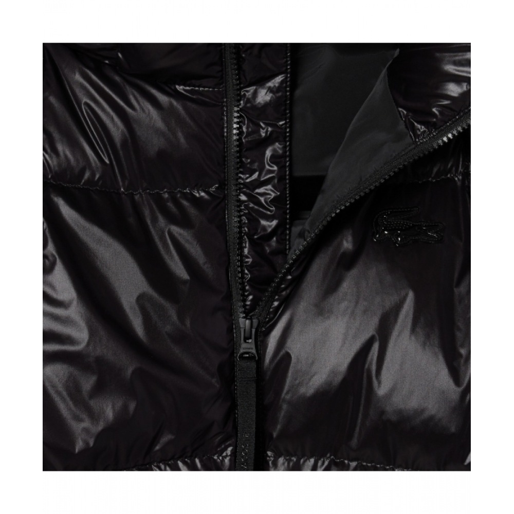 LACOSTE メンズ光沢ダウンパファー [ブラック]