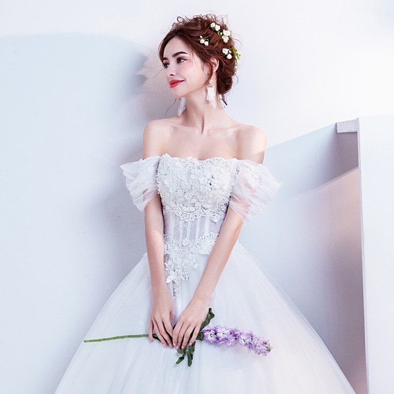 ウェディングドレス 安い 結婚式 花嫁 ウエディングドレス プリンセス ロングドレス 白 ブライダル 二次会 パーティードレス 披露宴