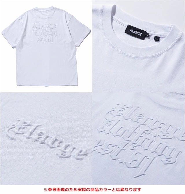 メール便 エンボスド オールドイングリッシュ ショートスリーブ Tシャツ [101253011031] メンズ x-large エックスラージ トップス 半袖 BLACK 正規取扱店