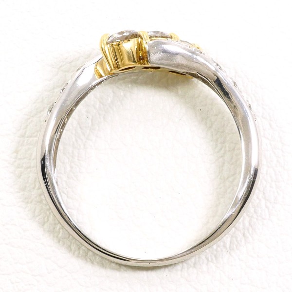 PT900 プラチナ K18YG リング 指輪 5号 ダイヤ 0.38 ジュエリー 中古 PT900 プラチナ K18YG リング 指輪 5号 ダイヤ 0.38 ジュエリー 中古