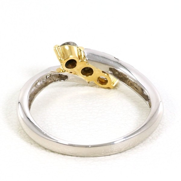 PT900 プラチナ K18YG リング 指輪 5号 ダイヤ 0.38 ジュエリー 中古 PT900 プラチナ K18YG リング 指輪 5号 ダイヤ 0.38 ジュエリー 中古